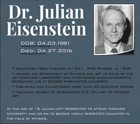 Dr. Julian Eisenstein on our people wall