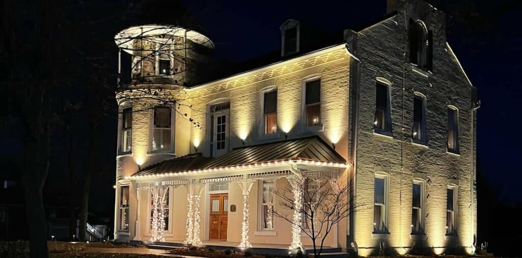 Schowengerdt Home lit at night