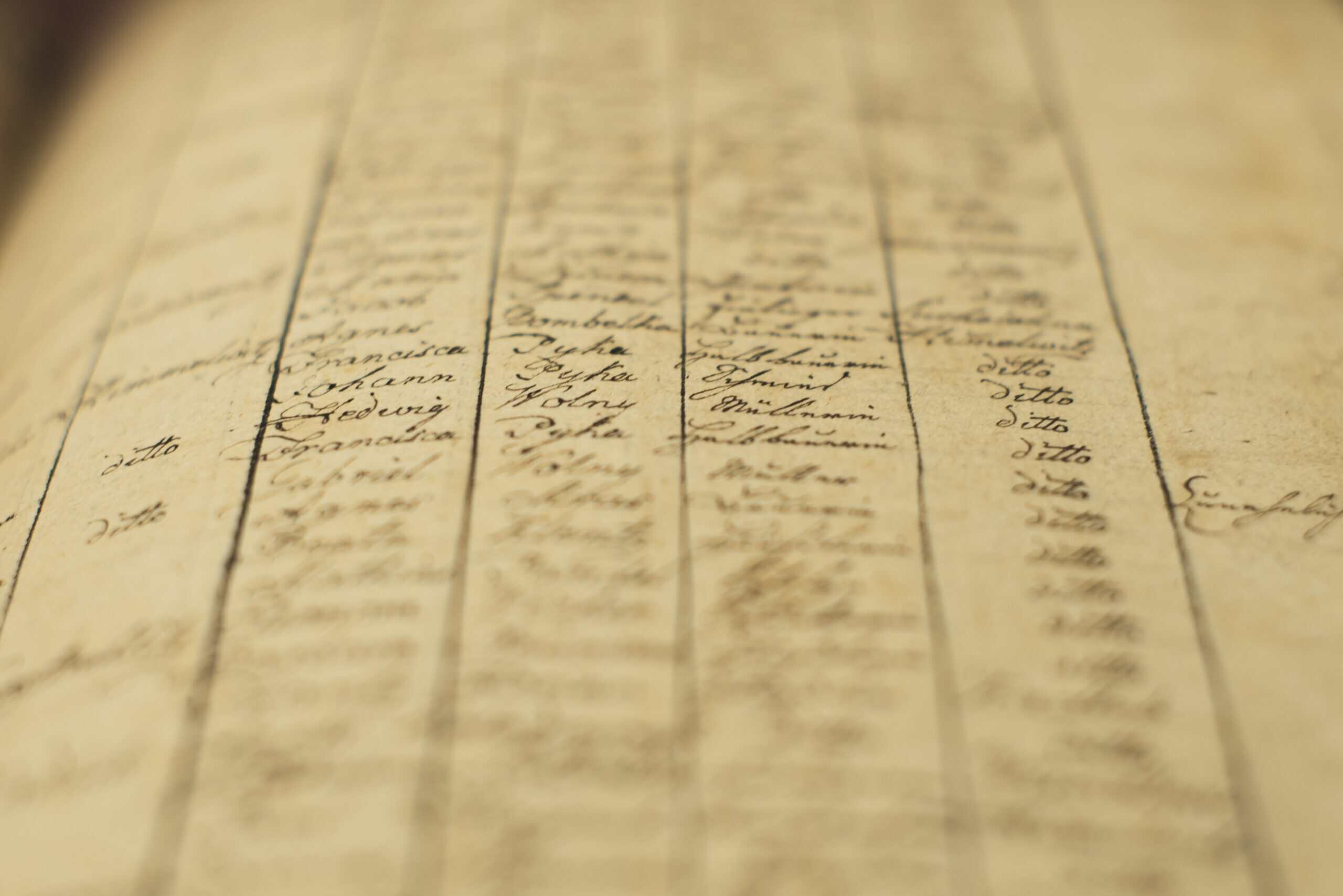 An image of census records close-up