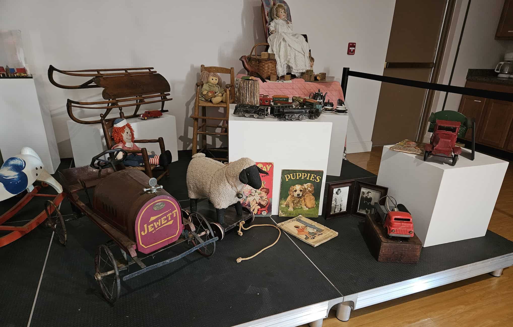 Various toys on a display